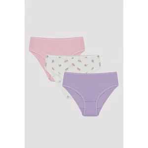 Kız Çocuk Kar Küresi Unicorn Desenli 3lü Slip Külot