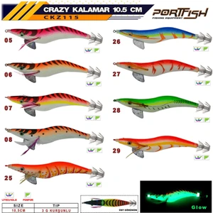 Port Fish Crazy Kalamar Zokası 3 gr Kurşunlu 10,5 cm - #08