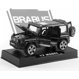Parlak Siyah Brabus [altı Kapı + Ses ve Işık + Teşhir Tabanı] 1:32 Alaşım Araba Modeli Simülasyon Ses ve Işık Kapısı Off-Road Araba Modeli Çocuk Oyuncak Araba Süsleri (Yurt Dışından)