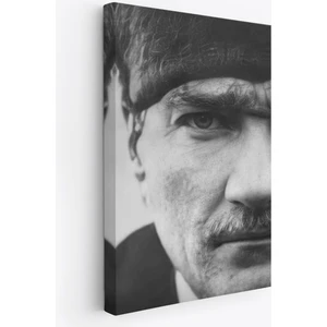 Harita Sepeti Atatürk Portre Tablosu Mustafa Kemal Atatürk Dikdörtgen Dekoratif Kanvas Tablo