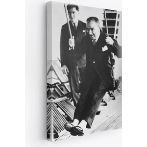 Harita Sepeti Atatürk Portre Tablosu Mustafa Kemal Atatürk Dikdörtgen Dekoratif Kanvas Tablo