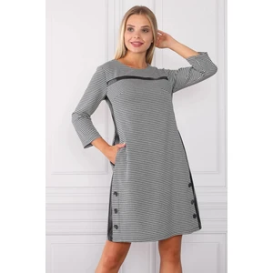 Element's Kadın Çizgili ve Deri Detaylı Elbise ETS9545154