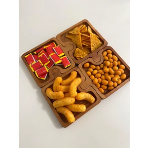 Hbs Art Design Ahşap Geçme 4 Lü 30 cm Çerezlik