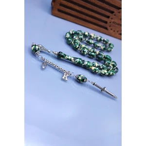 Vip Kehribar Isme Özel 8X12 mm Beyzi Kesim Komando Tesbihi - Kişiselleştirilebilir Toz Kehribar Tespih