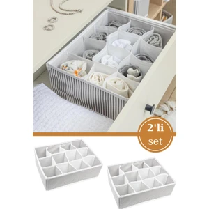 2 Adet 12 Bölmeli Çekmece Içi Düzenleyici, Çok Amaçlı Bebek Çamaşır Çorap Eşarp Organizer 2’li Set