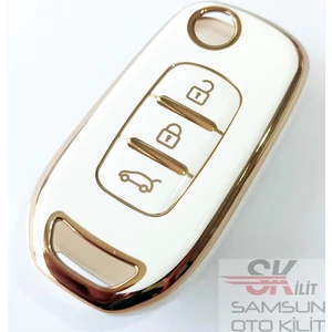 Skilit Samsun Oto Kilit Megane 4 Clio 5 Kadjar Captur Logan Sandero Duster Anahtar Kumanda Kılıfı Kabı Beyaz