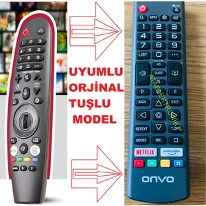 Ata Elektronik WEBOS TÜM MARKALARA uyumlu AKILLI Kumandası SUNNY LG AXEN Hİ LEVEL Onvo OV65500 OV85500 Smart LED Akıllı Tv Için Orjinal Kumandası Tuşlu Klasik Model Yeni Orj.