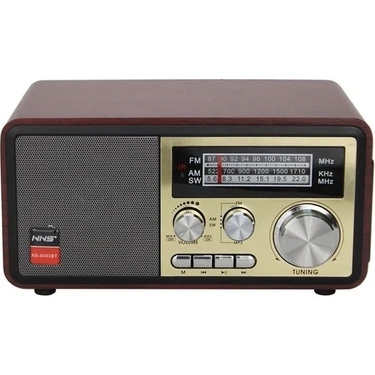 Concord NS-8093 Bluetoothlu Ahşap Nostaljik Radyo Mp3 Çalar Fm Radyo Taşınabilir