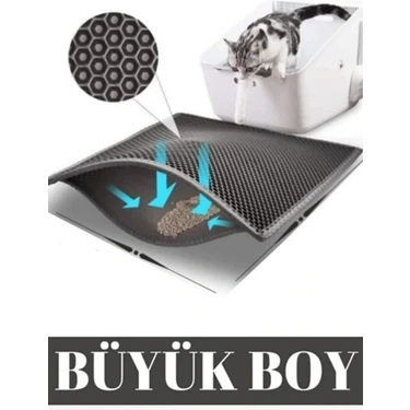 Bio Cat's Elekli Kedi Tuvalet Önü Paspası Büyük Boy Koyu Gri 80x60