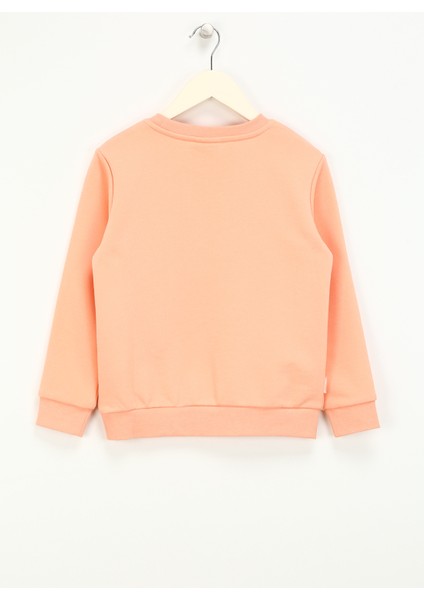 Kabartma Kız Çocuk Somon Sweatshırt HRBTXT306 Haribo Çocuk Sweatshirt modelleri