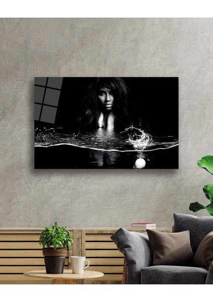 Siyah Beyaz Insan Fotoğrafları Kadın Cam Tablo fiyatları