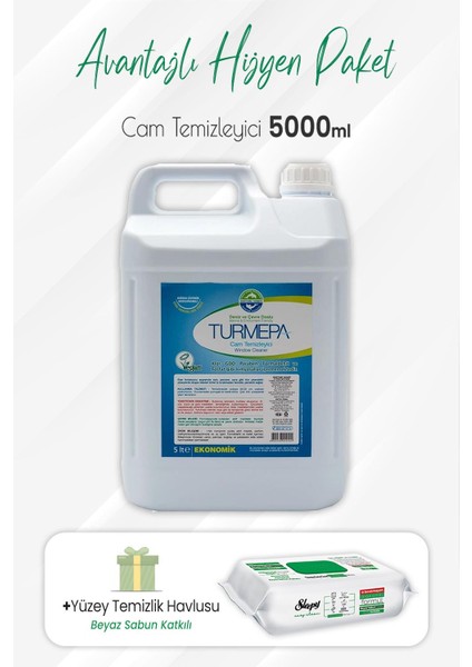 Cam Temizleyici 5 Lt ve Easy Clean Yüzey Temizlik 100' Lü
