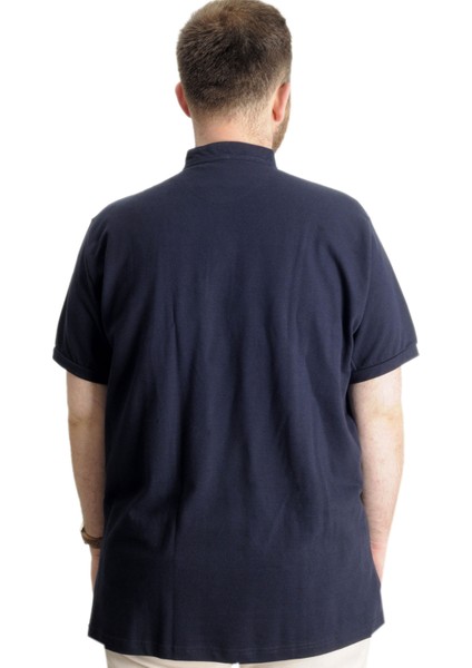 Büyük Beden T-Shirt Hakim Yaka Yatching 22327 Lacivert fırsatları