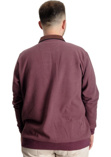 Büyük Beden Erkek Sweat Polo Selanik Horse 23442 Gül Kurusu fırsatları