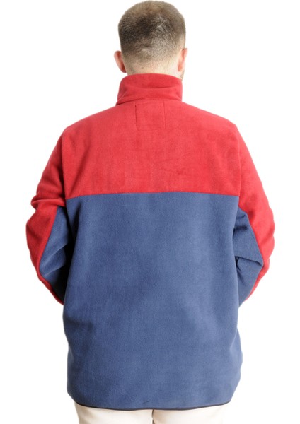 Erkek Sweat Polo Yaka Yarım Fermuarlı Polar 22552 Indigo
