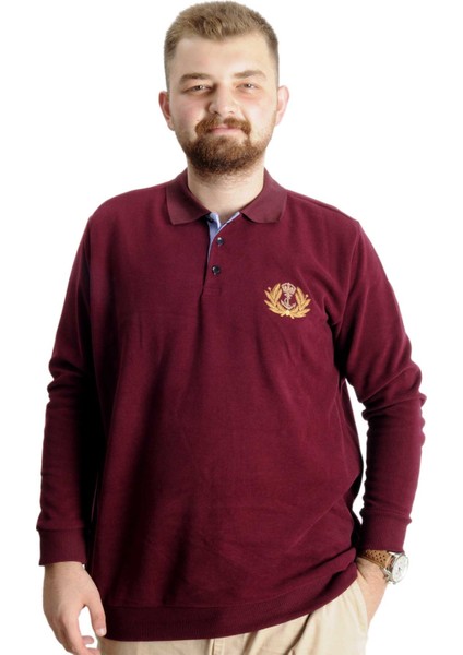 Büyük Beden Sweat Selanik Crown Of A King 23444 Bordo