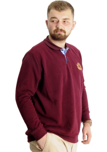 Büyük Beden Sweat Selanik Crown Of A King 23444 Bordo