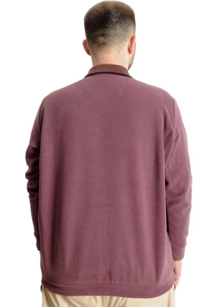 Büyük Beden Erkek Sweat Polo Selanik Basic 20441 Gül Kurusu fırsatları