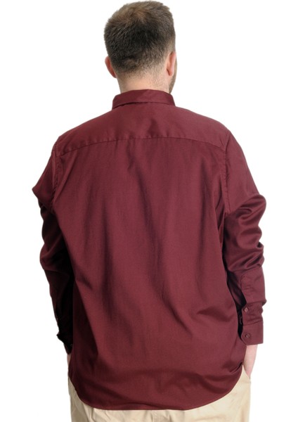Büyük Beden Erkek Gömlek U.kol Tom Oxford 23303 Bordo fırsatları