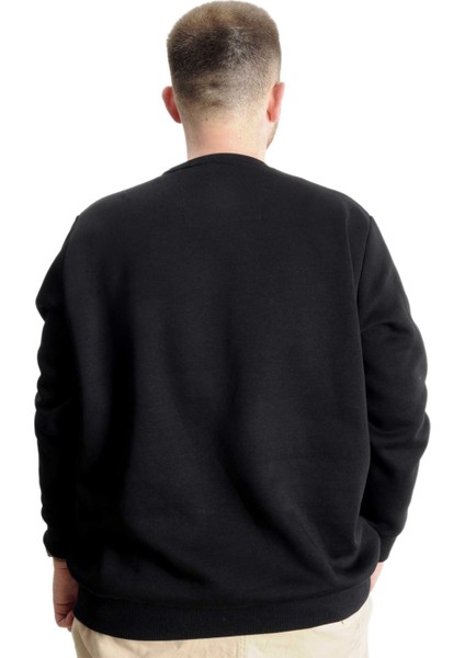 Büyük Beden Erkek Sweat Bisyaka Do It Yourself 23168 Siyah fırsatları