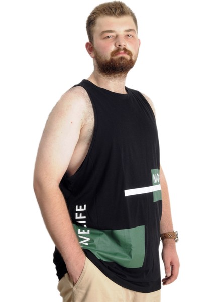 Büyük Beden Erkek Tshirt Kolsuz Active 22131 Siyah modelleri