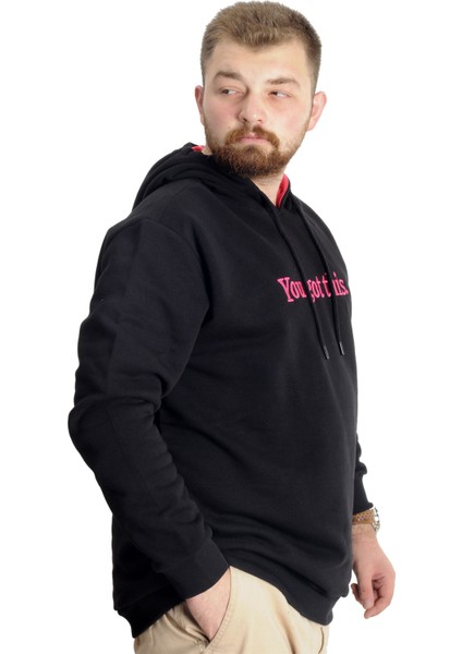 Büyük Beden Erkek Sweat Kapşon You Got This 23542 Siyah