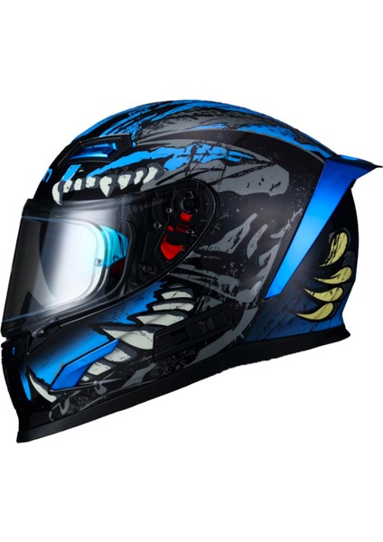 817 Blue Beast Full Face Motosiklet Kaskı
