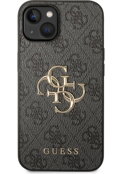 iPhone 15 Uyumlu Kılıf Guess Orjinal Lisanslı Pu Deri Yazı ve 4g Metal Logolu Desenli Kapak Gri fırsatları