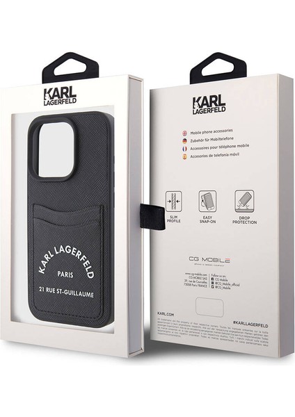 iPhone 15 Pro Uyumlu Kılıf Kartlıklı Saffiano 3D Rsg Logo Orjinal Lisans Kapak Siyah indirimleri