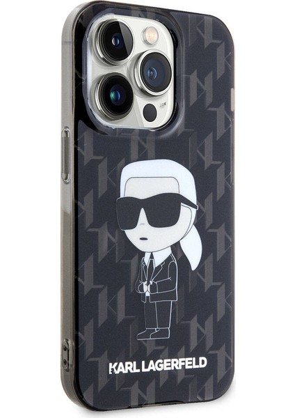 iPhone 15 Pro Max Uyumlu Kılıf Iml Ikonik Monogram Orjinal Lisanslı Kapak Siyah