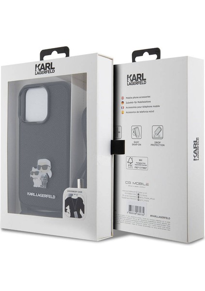 iPhone 15 Pro Max Uyumlu Kılıf Askı Ipli K&c Metal Logo Orjinal Lisanslı Kapak Siyah indirimleri