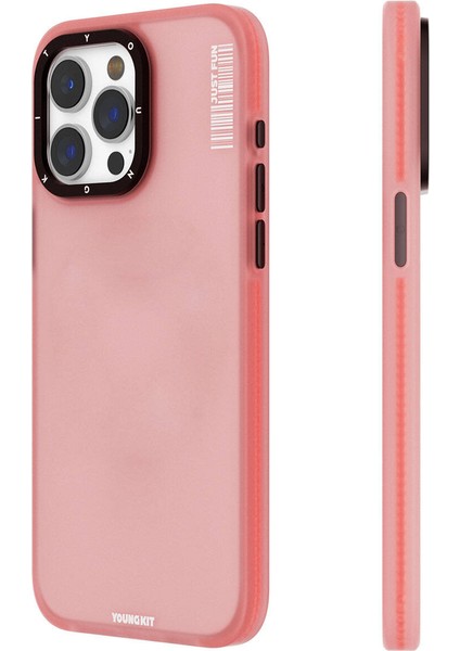 iPhone 15 Pro Uyumlu Kılıf Buzlu Mat Tasarım Youngkit Colored Sand Serisi Kapak Pembe fiyatları