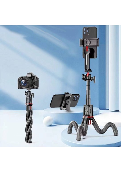 Ahtapot Tripod Go Des GD-ST86 Çok Fonksiyonlu Teleskopik Esneyebilen Uzaktan Kumanda Aparatlı
