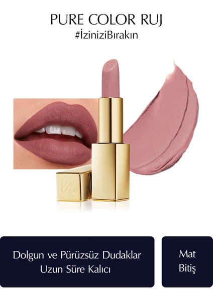 Estee Lauder Mat Bitişli Ruj - Pure Color Matte Lipstick - 3.5gr - Renk: 868 Influential