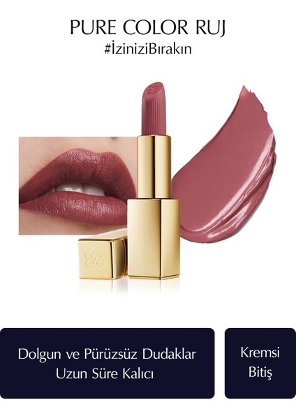 Estee Lauder Kremsi Ruj - Pure Color Creme Lipstick Kremsi, Saten Bitiş -  3.5gr - Renk: 440 Irresistible