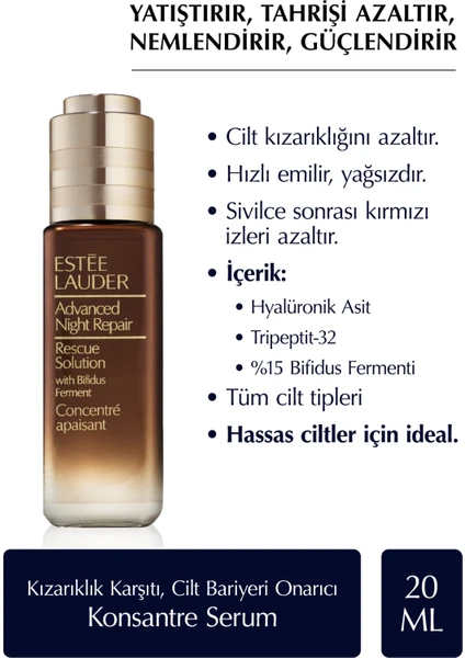 Estee Lauder Konsantre Serum - Advanced Night Repair Rescue Solution - 20ml,  ve Tahriş Karşıtı Formül