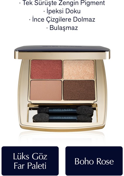 Estee Lauder Göz Farı - Pure Color Envy Luxe Eyeshadow Quad Göz Far Paleti - Renk: 07 Boho Rose - 6gr