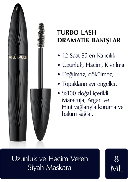 Estee Lauder Siyah Maskara - Turbo Lash Hacim ve Uzunluk Veren Maskara - 8ml