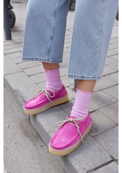 James Pembe Deri Bağcıklı Kadın Ayakkabı fırsatları