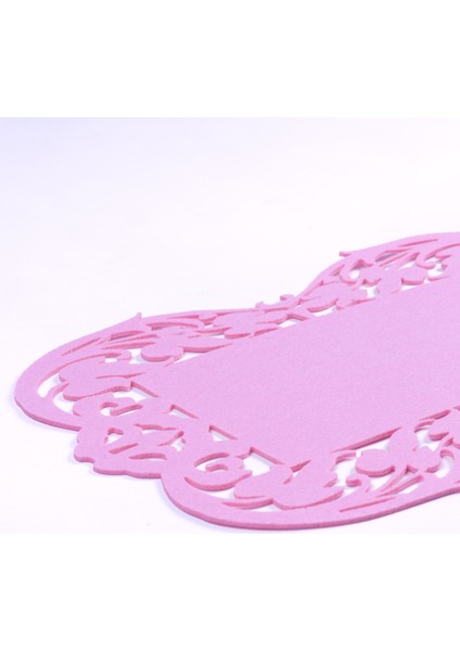 Açık pembe keçe amerikan servis, flower - 27x44 cm 2 adet