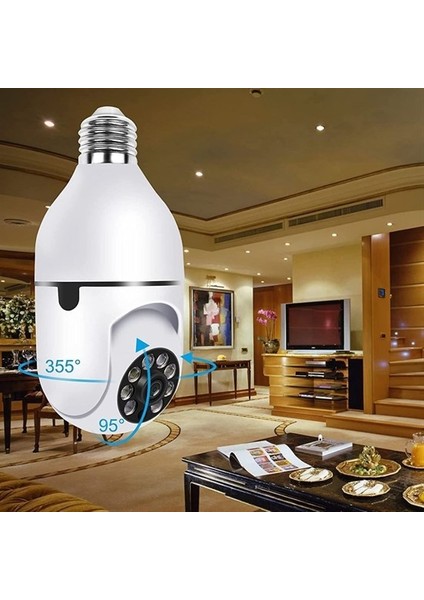 Wifi 360 Panoramik Ampul Kamera Gece Görüş Ses Akıllı Hareket Algılayıcı