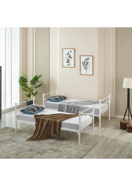 Lena Metal Ranza-Beyaz 90x200