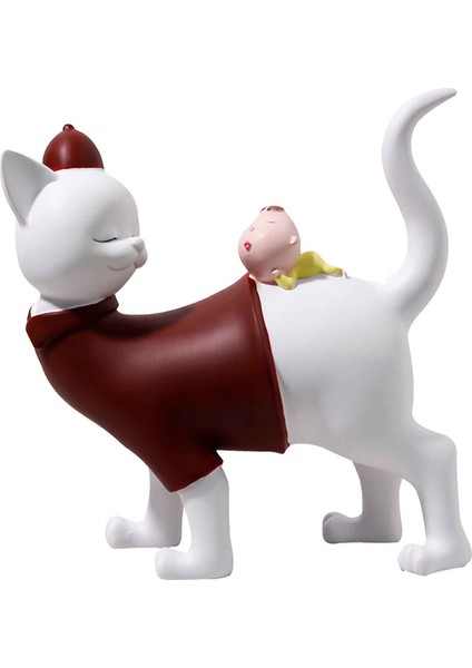 Tishita Karikatür Heykelcik W/küçük Bebekler Reçine Süsleme Kırmızı Ayakta (Yurt Dışından)