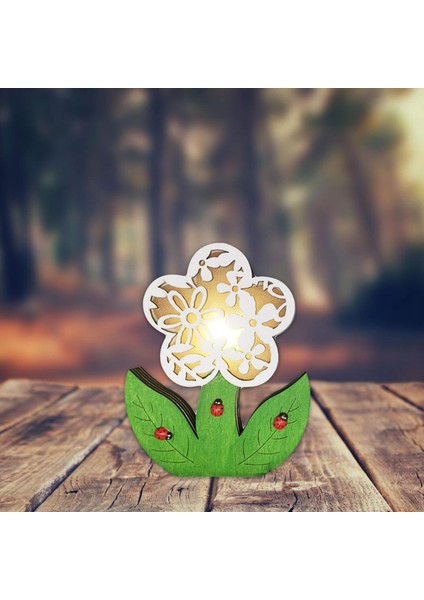 Ahşap Paskalya Çiçeği Lambası Üstü Dekoratif (Yurt Dışından) fırsatları