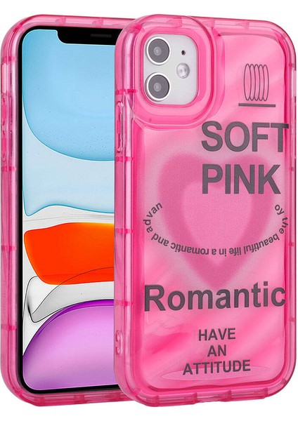 Apple iPhone 11 Kılıf Kamera Korumalı Renkli Airbag Çerçeveli Perla Kapak Pembe