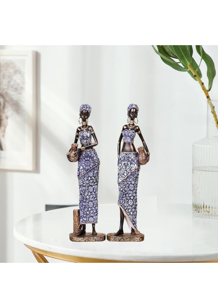 Reçine Afrika Kadın Heykelcik Kadın Heykeli Ayakta (Yurt Dışından) indirimleri