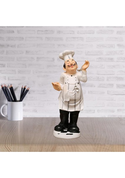 3D Reçine Şef Heykelcik Heykeli Ülke Dekor Hediye 10X10X32 cm (Yurt Dışından)