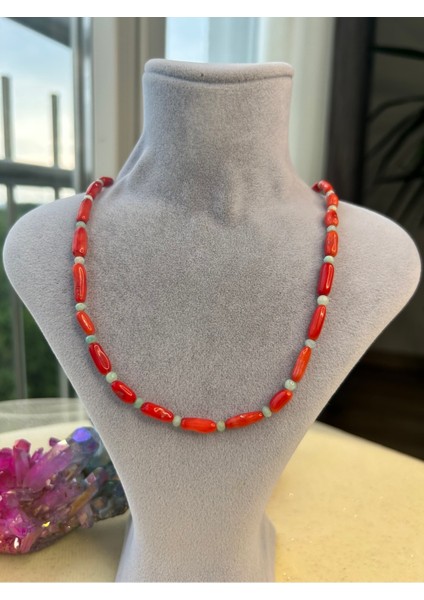 Mercan-Amazonit Kolye