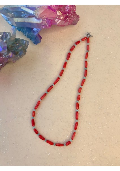 Mercan-Amazonit Kolye modelleri