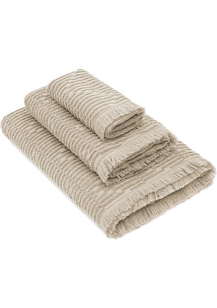 By Ecocotton Anisa Bej Pamuk Jakarlı 3 Parça Hamam Havlu Seti fiyatları